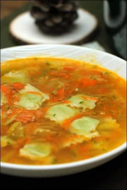 soupe ravioles poireau carottes