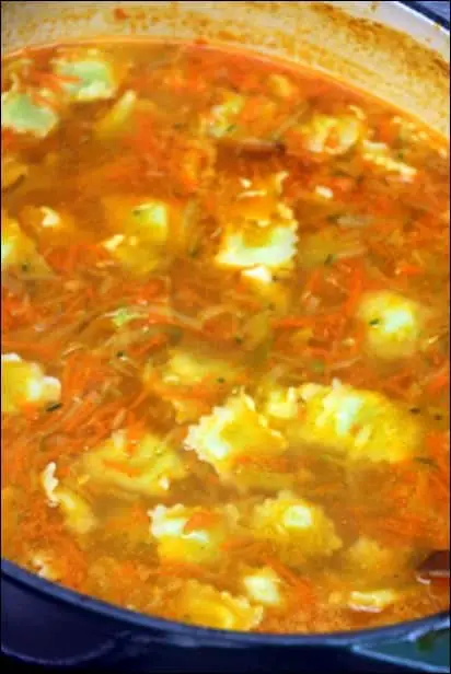 soupe de ravioles au comté