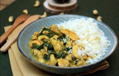 curry de poulet aux épinards