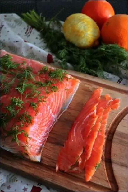 saumon gravlax agrumes aneth
