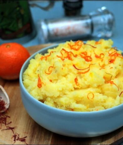 purée de pommes de terre au safran et à la mandarine