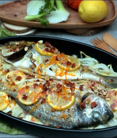 daurade royale en papillote aux agrumes et fenouil