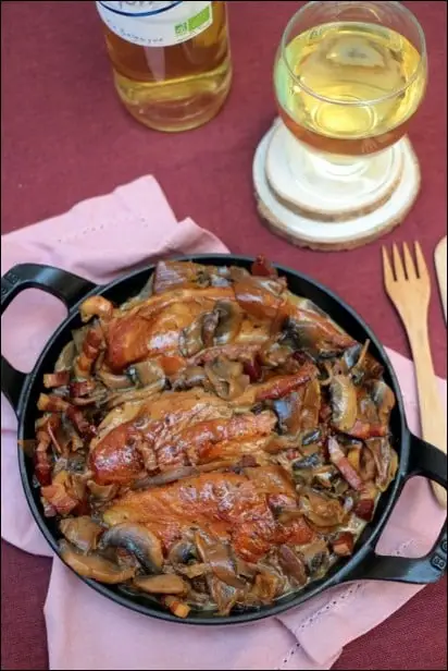 poulet champignon lardon