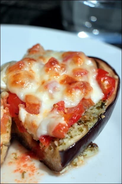 aubergine tomate et mozzarella rôties au four