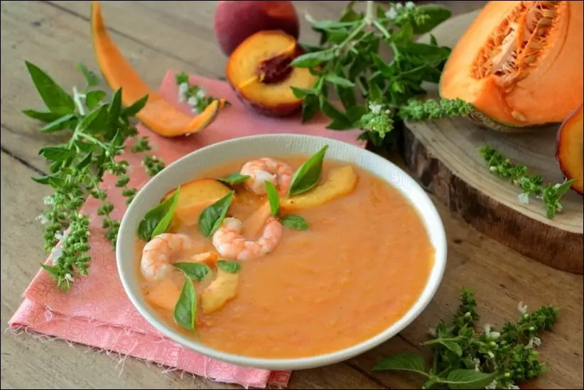 soupe froide melon tomate basilic