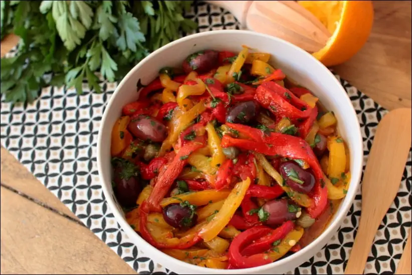 salade de poivrons olives et orange