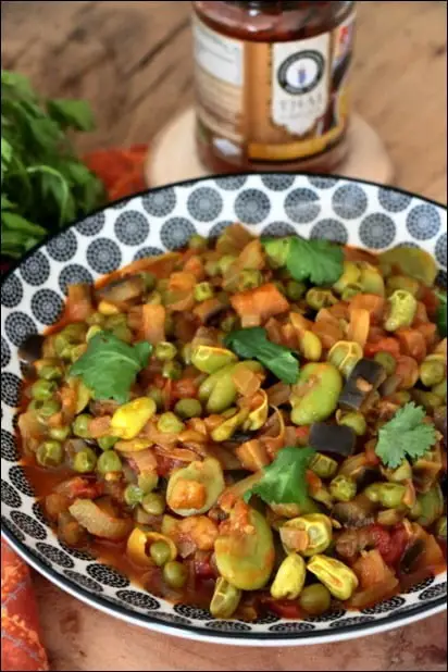 curry végétarien petit pois et fèves