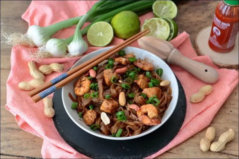 pad thai poulet crevettes