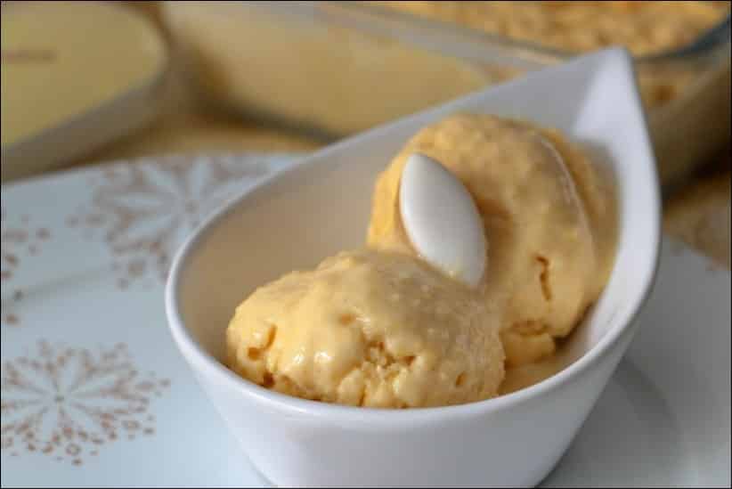 crème glacée aux calissons avec sorbetière