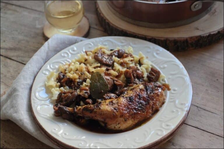 Poulet aux champignons et au vin blanc - Happy papilles