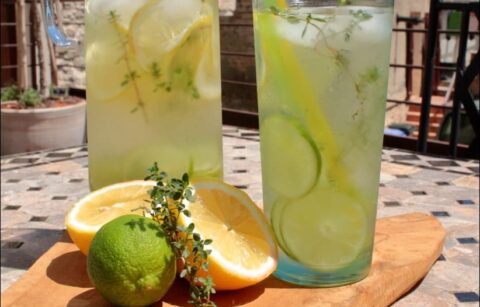 eau detox citron citron vert et thym
