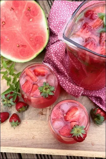 agua fresca pasteque fraises verveine