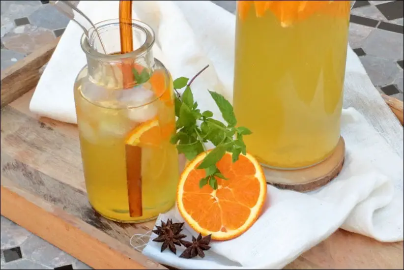 eau detox orange menthe badiane
