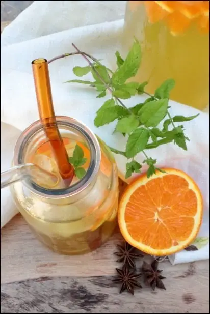 eau infusée orange et menthe