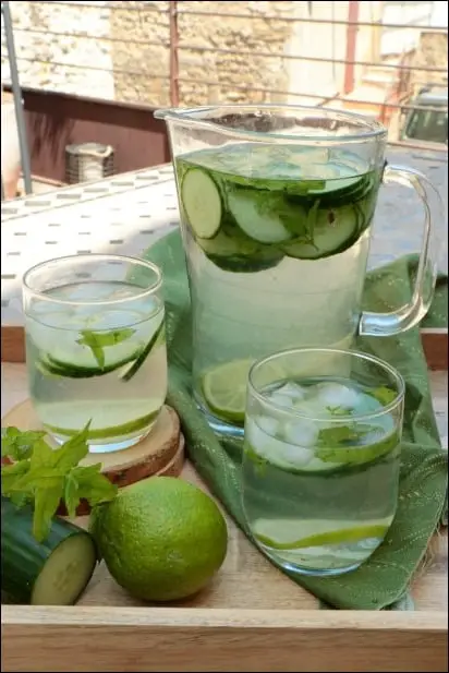 recette eau detox concombre citron menthe