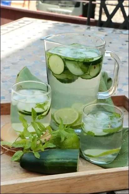 eau aromatisée concombre citron vert menthe