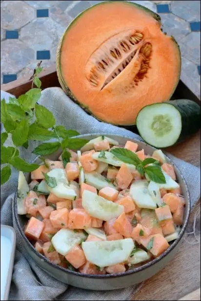 salade concombre melon menthe