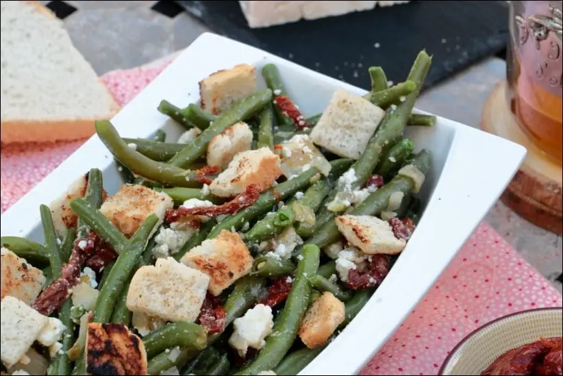 salade haricots verts tomate croutons