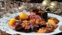 magret de canard aux épices et à l'orange patates douces rôties