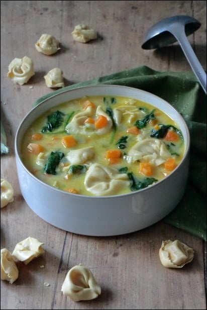 soupe courge tortellini