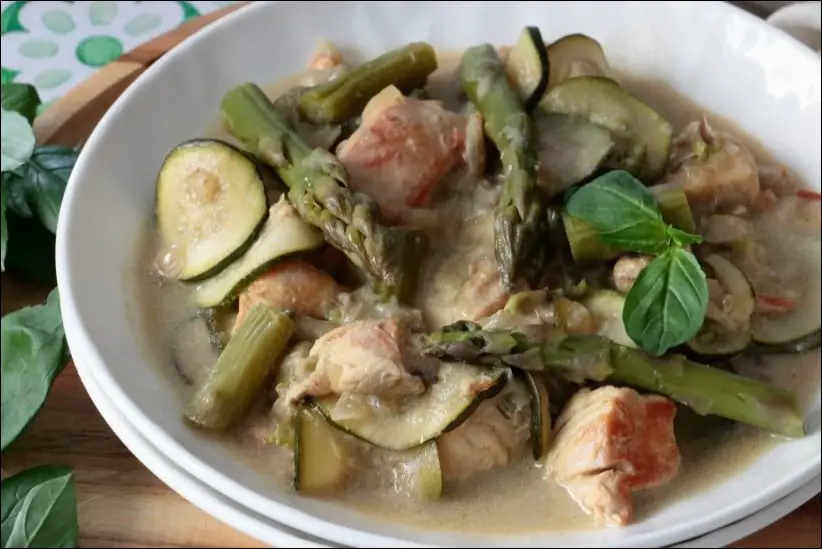 poulet curry vert courgette coco mijoteuse