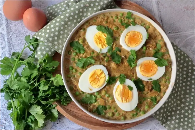 curry oeuf dur petit pois coco