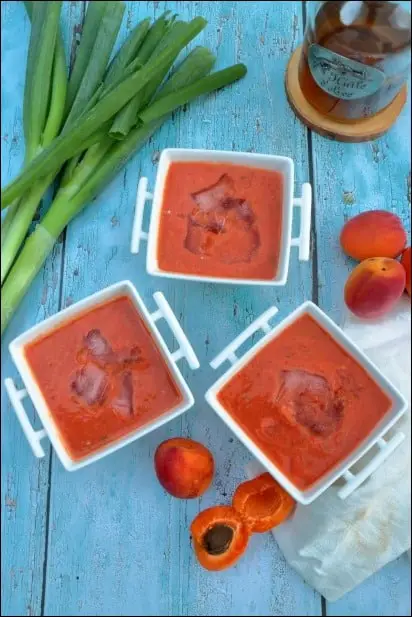 gaspacho tomates abricots verveine