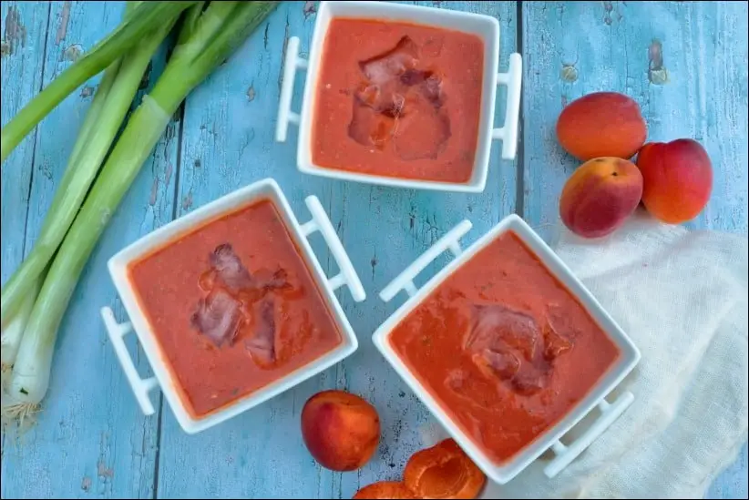 gaspacho tomates abricots et verveine