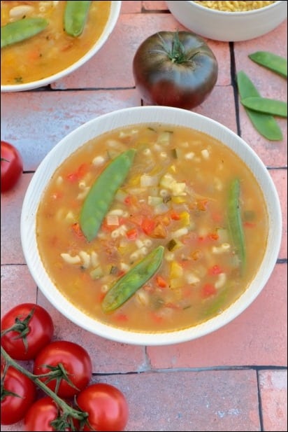 minestrone courgette tomates poivrons