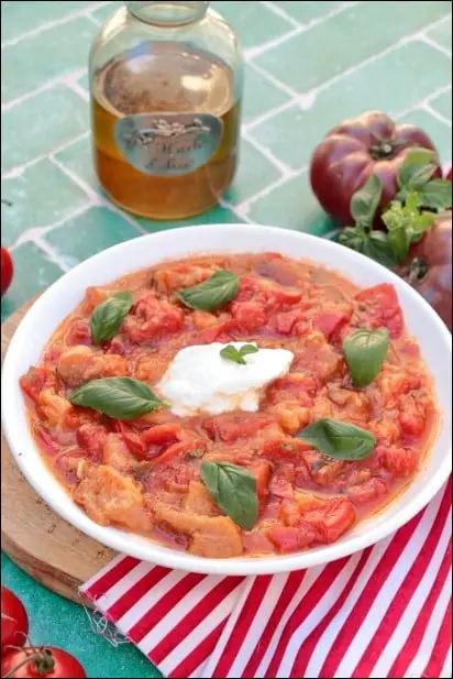 soupe tomate basilic ricotta