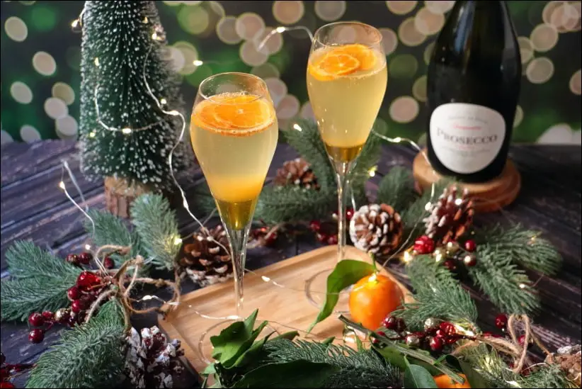 cocktail prosecco clementine noel