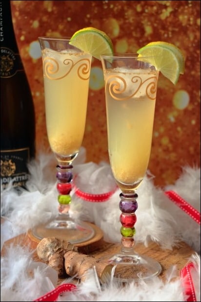cocktail ginger champagne saint valentin