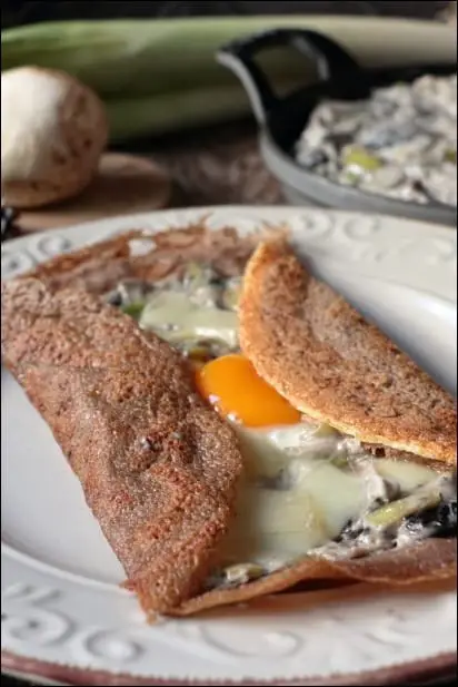 galette poireau champignons fromage oeuf