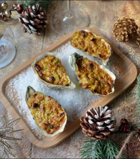 huîtres chaudes aux poireaux beurre blanc au curry
