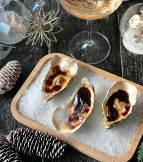 huîtres chaudes gratinées au camembert