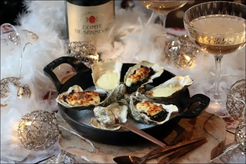 huîtres gratinées au champagne