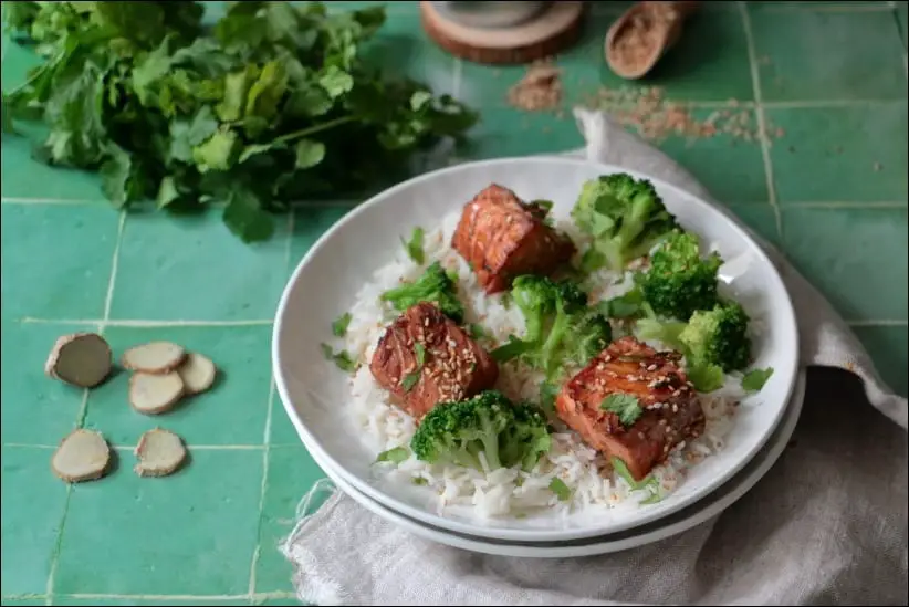 saumon brocolis riz