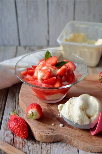fraise melba glace vanille