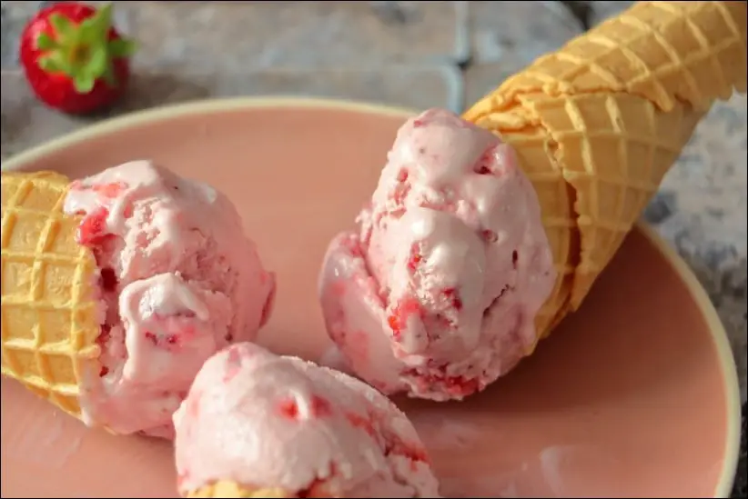crème glacée fraises et mascarpone