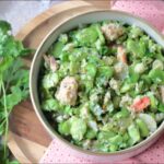 salade de fèves et crabe en boite