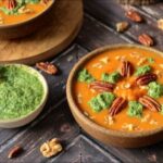 soupe de courge aux noix et pesto