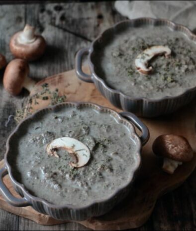 soupe de champignons au thym