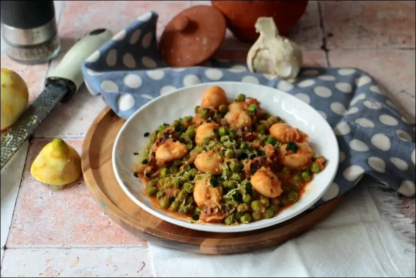 calamars petits pois sauce tomate