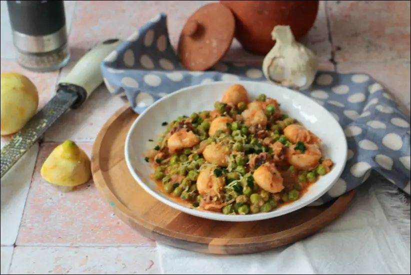 calamars et petits pois à l'italienne