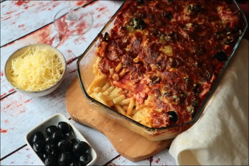 gratin pates jambon mozzarella