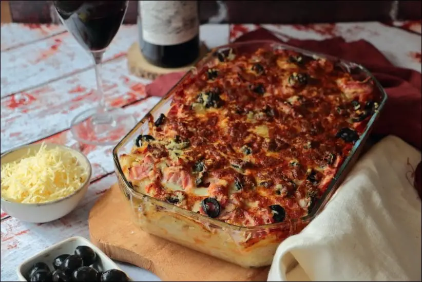 gratin de pates facon pizza