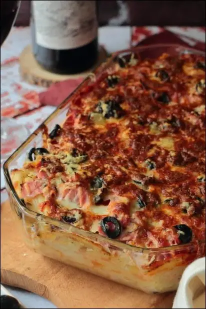 gratin pate tomate jambon