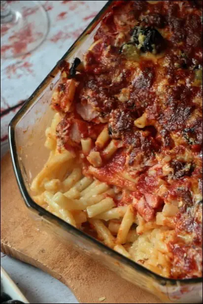 gratin de macaronis facon pizza
