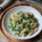 pâtes crémeuses aux asperges et petits pois