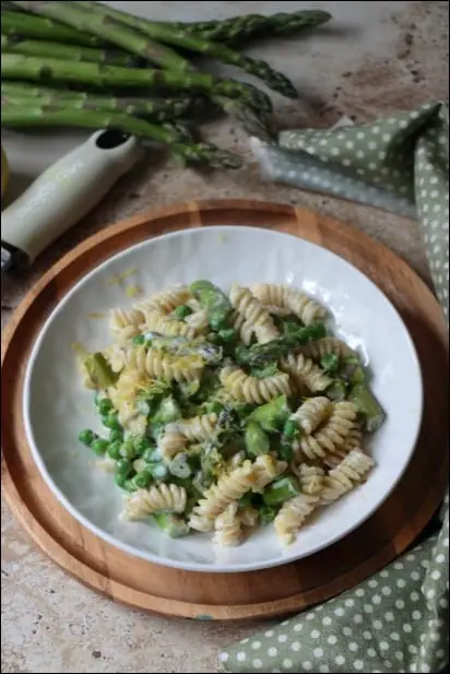 pates asperges vertes petits pois citron